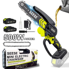 6" Brushless Mini Chainsaw with Auto Oiling, Cordless Electric Chain Saw, 2000mAh Battery