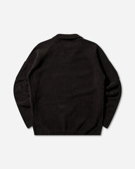 Men's Chenille Cotton Polo Lens Sweater Black