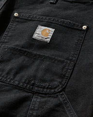 Men's Double Knee Pants Black (Grind Washed)