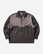 Men's Coloured Cotton Twill Open Shirt Charcoal