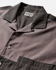 Men's Coloured Cotton Twill Open Shirt Charcoal