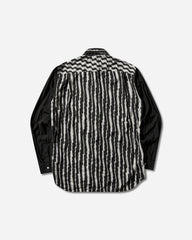 Men's Mixed Pattern Longsleeve Shirt White / Black