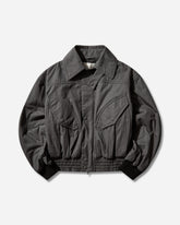 Men's Overdyed Cotton Bomber Jacket Dark Grey