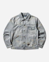 Men's All-Over Seagull Jacquard Denim Jacket Indigo