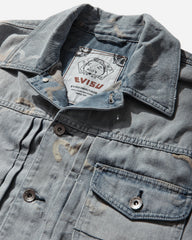 Men's All-Over Seagull Jacquard Denim Jacket Indigo