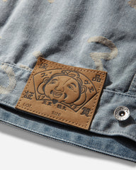 Men's All-Over Seagull Jacquard Denim Jacket Indigo