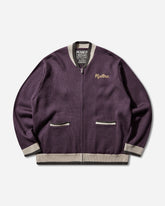 Men's Bored Michigan Embroidered Cardigan Purple