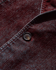 Men's Flocked Denim Suit Jacket Bordeaux