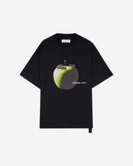 Men's Apple Print Oversized Fit T-Shirt Black