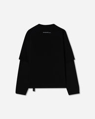 Men's Leaf Double Layer Boxy T-Shirt Black