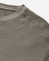 Men's Bee Sun Faded Organic Waffle Serafino Long Sleeve Top Grey / Green
