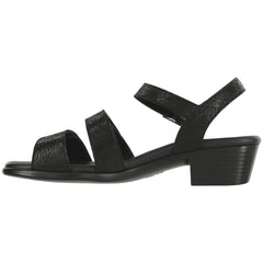 Women's Savanna Heel Strap Sandal in Web Black
