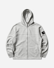 Men's Organic Cotton Fleece Reflective Garment Lamination Zip Hoodie Sky Blue