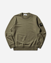 Men's Organic Cotton Fleece Crewneck Sweatshirt Military Green