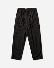 Men's Mercerised Organic Cotton Ripstop Cargo Pants Black