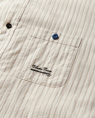 Men's Cotton Pullover Shirt Brown Stripe