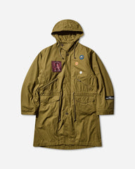 Men's Patches Parka Jacket Khaki Green