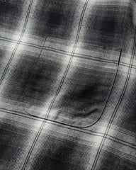 Men's Ombre Check Open Collar Longsleeve Shirt (Type-1) Grey