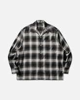 Men's Ombre Check Open Collar Longsleeve Shirt (Type-1) Grey