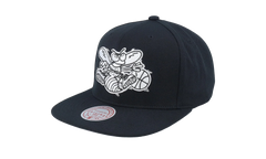 NBA Hardwood Classics Evergreen Black White Snapback Cap "Charlotte Hornets - Black" HS8549 CHOBLCK