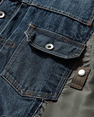 Men's Denim x Nylon Twill Jacket Blue