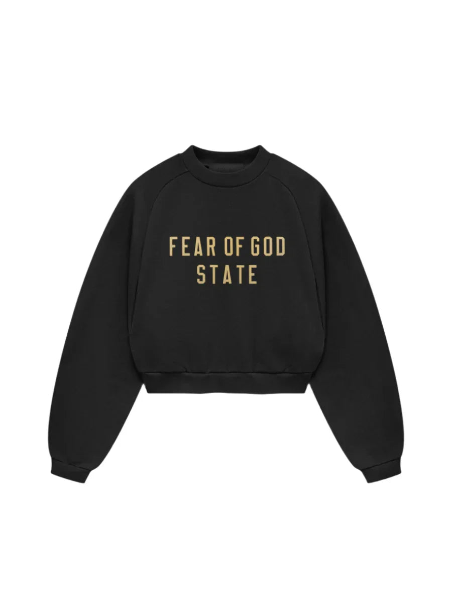 Fear Of God Essentials State Cropped Crewneck Black