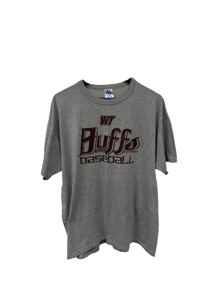 Vintage WT Buffs Baseball College Sports T-shirt Grey Large