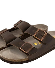 GENUINS HAWAII OILED LEATHER SANDAL BROWN