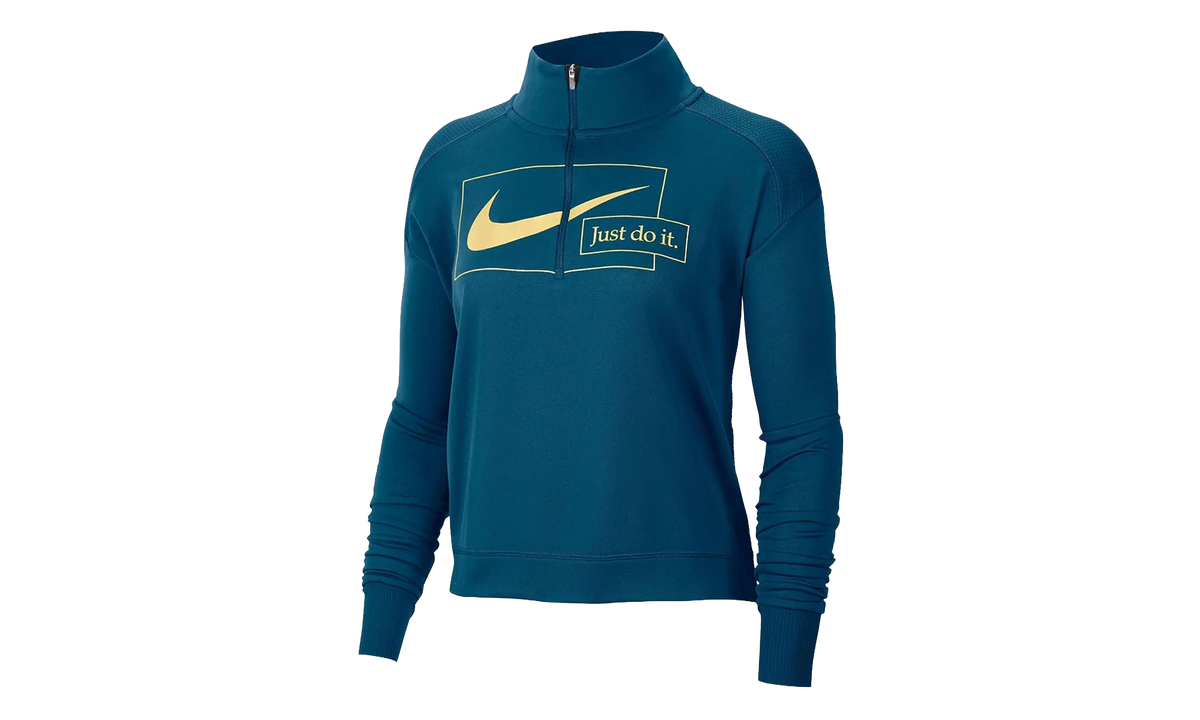 Icon Clash Midlayer Insulated Half Zip Top WMNS "Valerian Blue / Metallic Gold" CZ1624 460