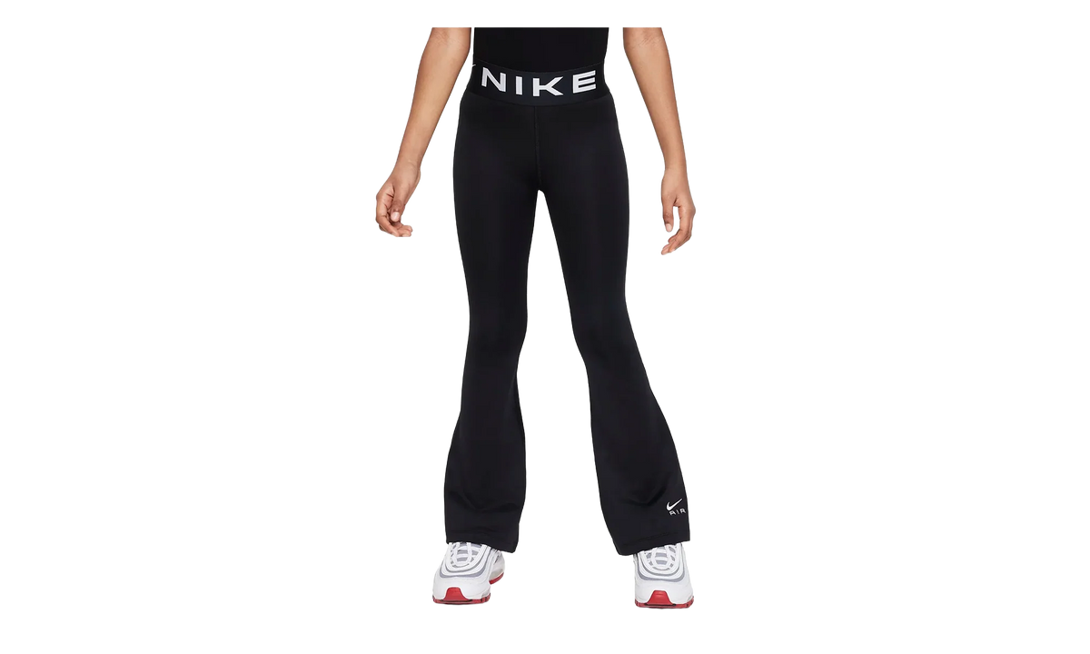 Air Essential Girls' High-Waisted Flared Leggings GS "Black / White" FD2963 010
