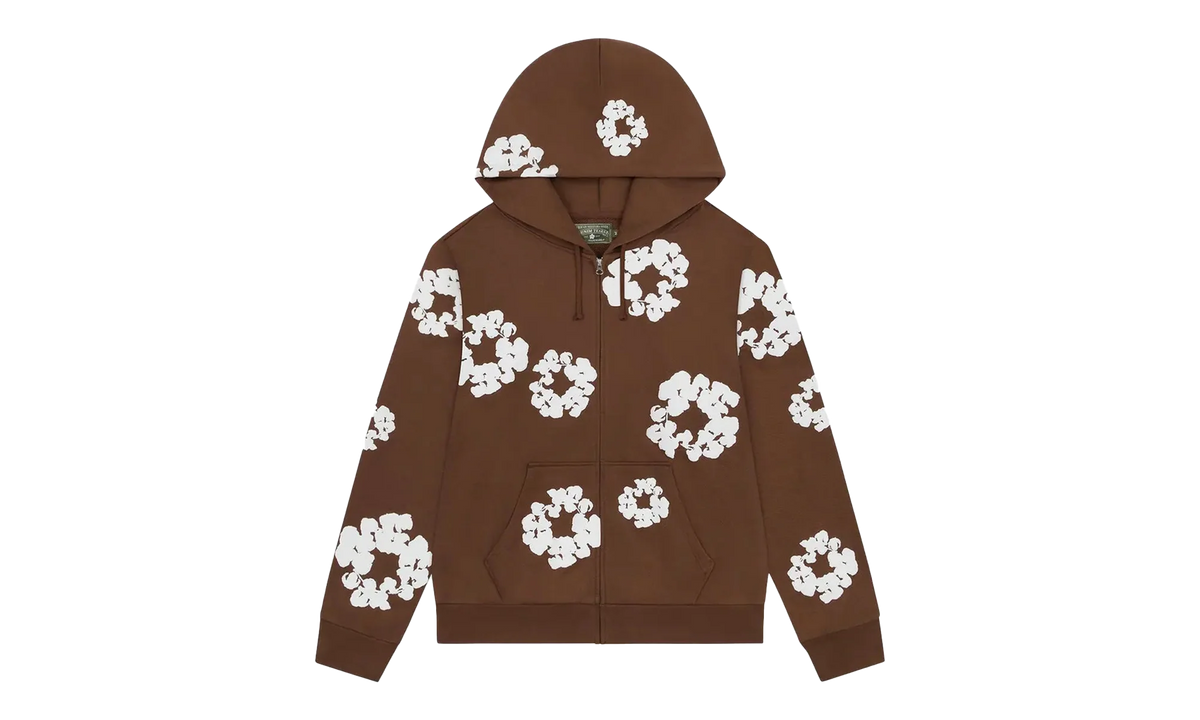 Cotton Wreath Zip Hoodie "Brown" DT451