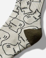 Logohead Crew Socks Cream