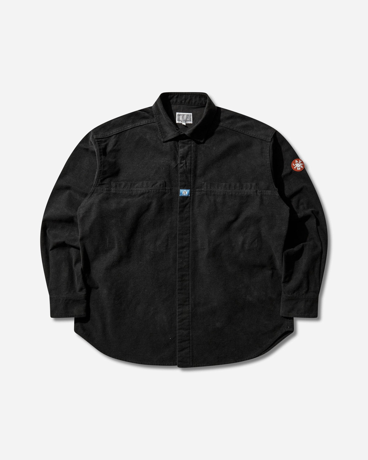 Men's Brushed Cotton Design Big Shirt Black