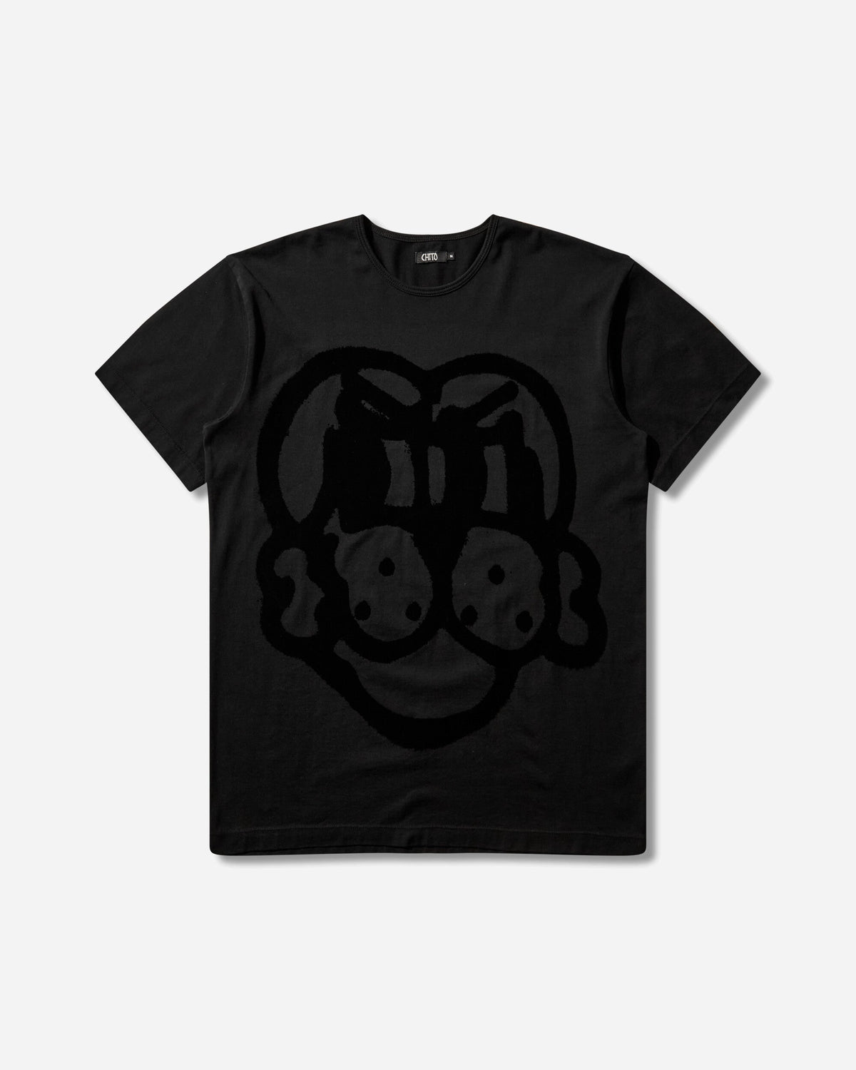 Men's Flocked Pup T-Shirt Black