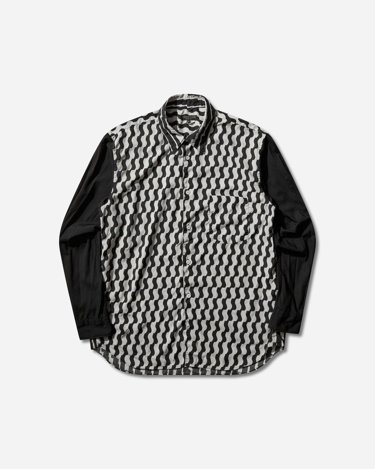 Men's Mixed Pattern Longsleeve Shirt White / Black