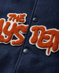 Men's Bloody Hysteric Patch Stadium Jacket Blue