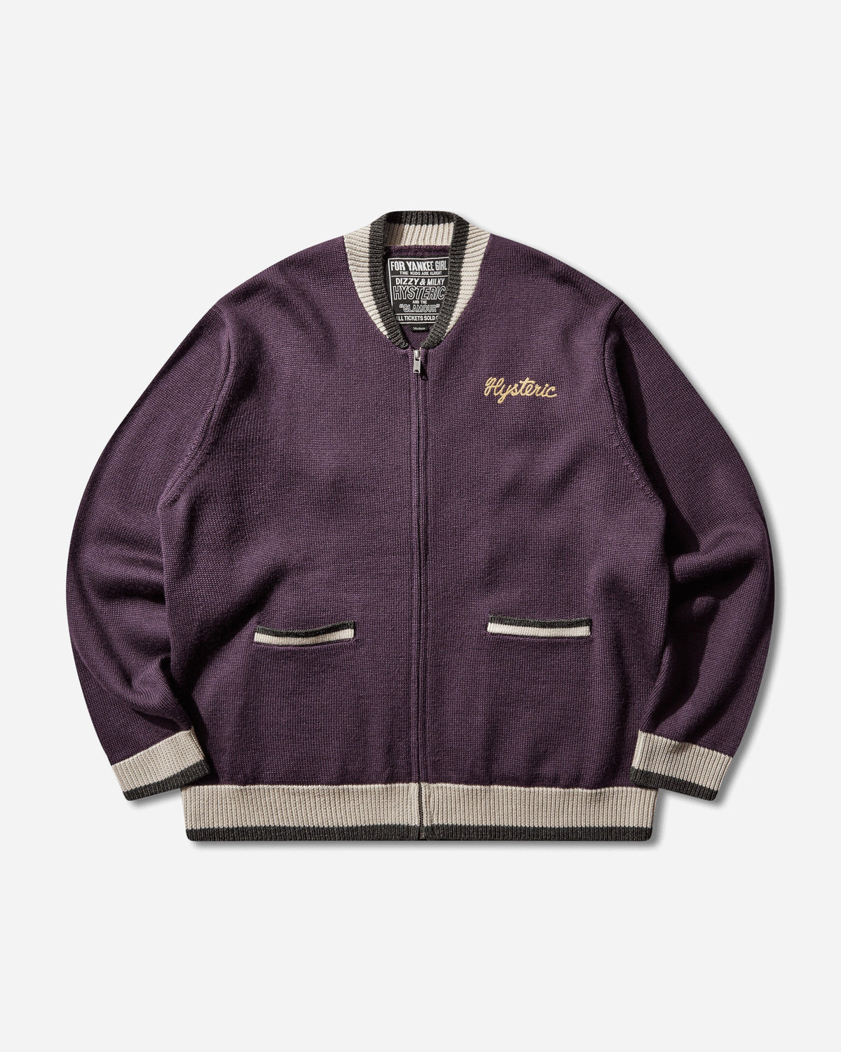 Men's Bored Michigan Embroidered Cardigan Purple