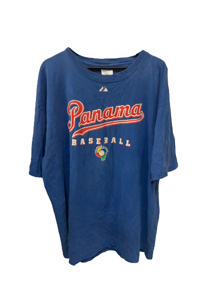 Vintage MLB Panama Baseball Carlos Lee 45 Blue T-Shirt XX-Large