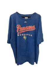 Vintage MLB Panama Baseball Carlos Lee 45 Blue T-Shirt XX-Large