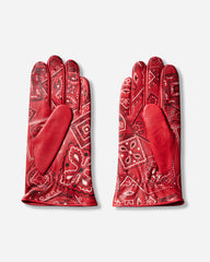Leather Cookie Bandana Gloves Red