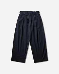 Men's Blue Tab Pleated Trousers Ivy Wash