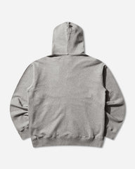 Men's Label Patch Zip Hoodie Light Grey Melange