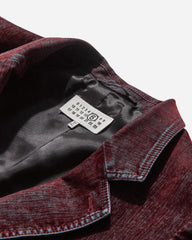 Men's Flocked Denim Suit Jacket Bordeaux