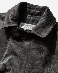 Men's Distressed Leather Jacket Black