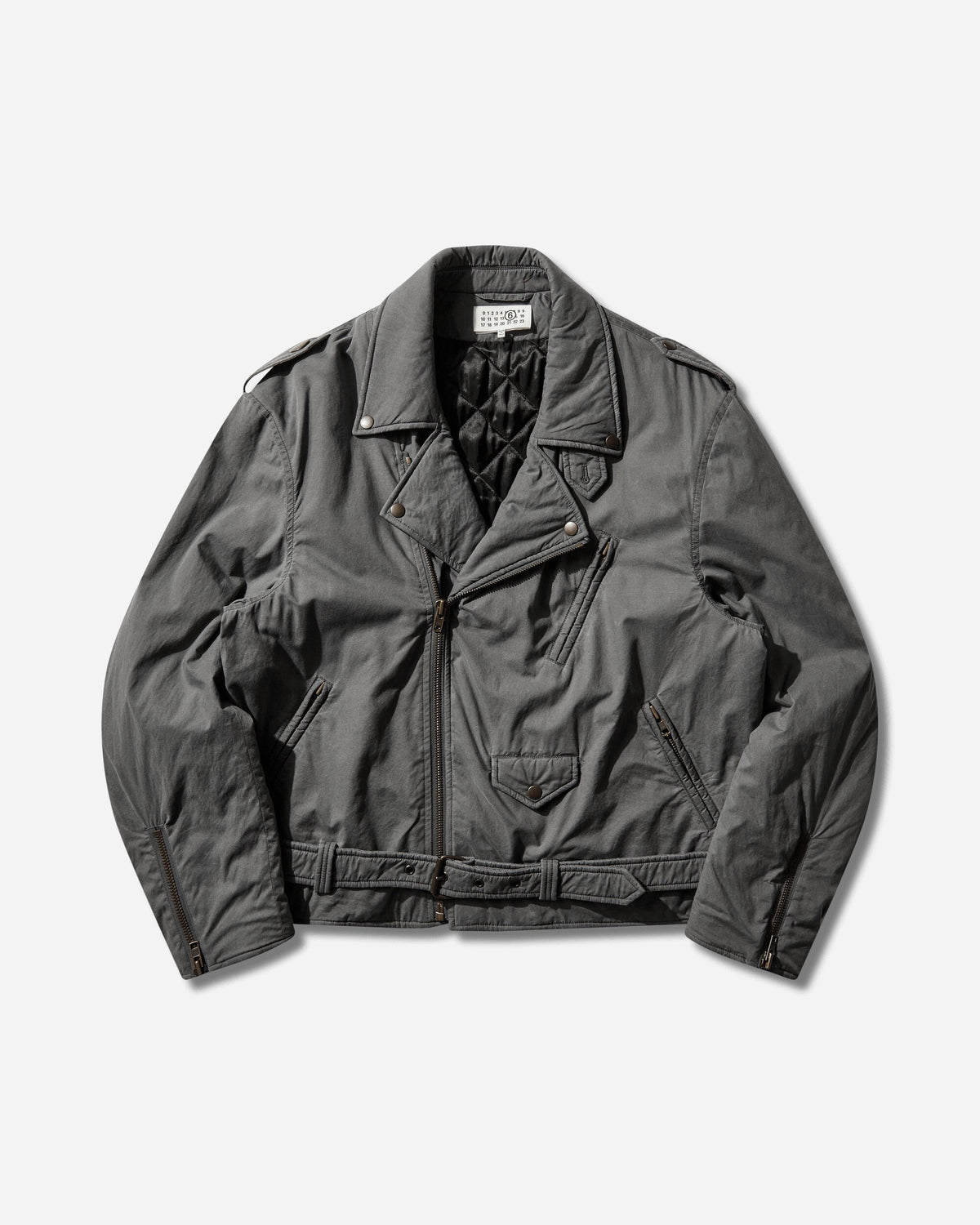 Men's Cotton-Viscose Biker Jacket Anthracite