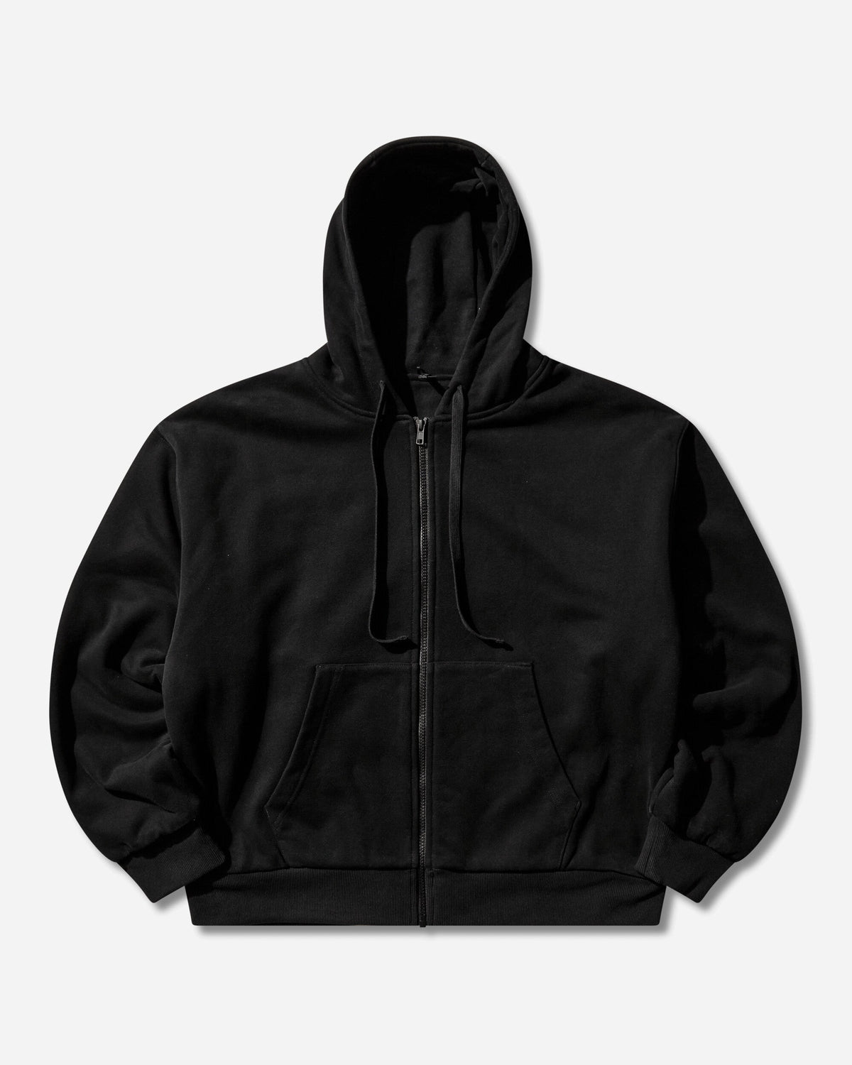 Men's Double Layer Zip Up Hoodie Black