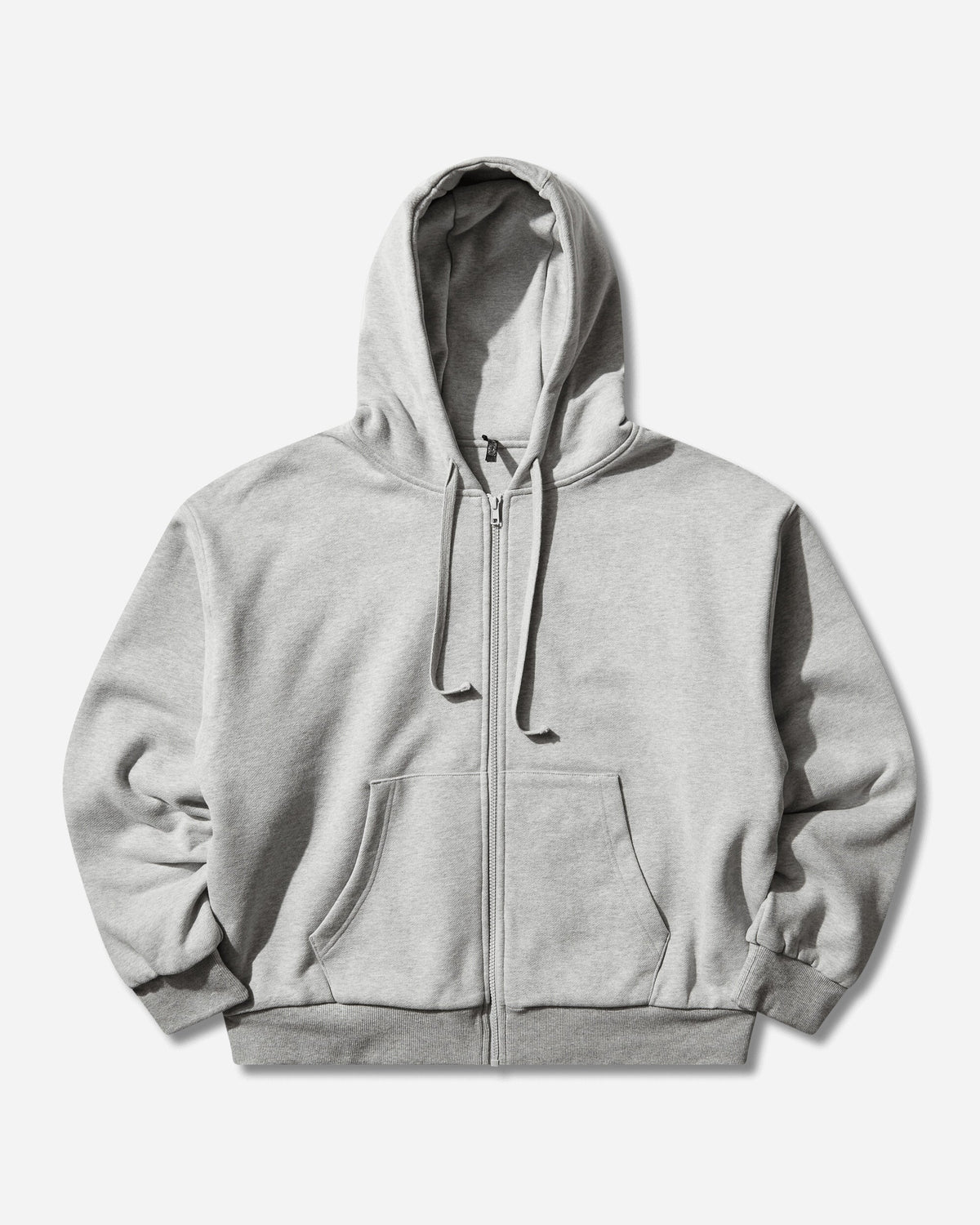 Men's Double Layer Zip Up Hoodie Grey Melange
