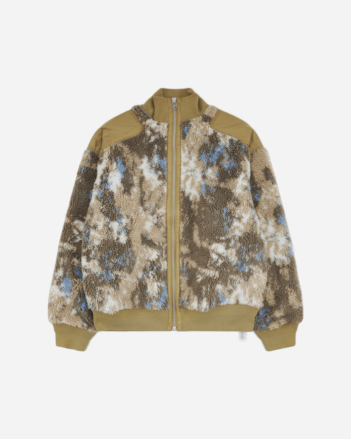 Men's Fleece Bomber Jacket Beige