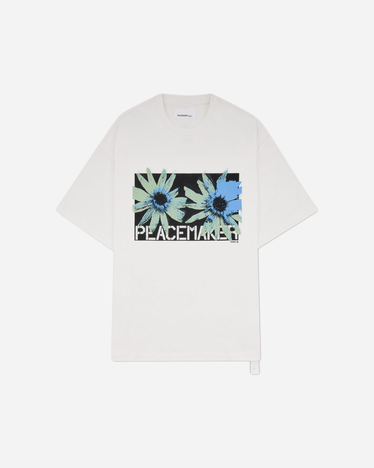Men's Flower Print Regular Fit T-Shirt White