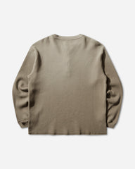 Men's Bee Sun Faded Organic Waffle Serafino Long Sleeve Top Grey / Green